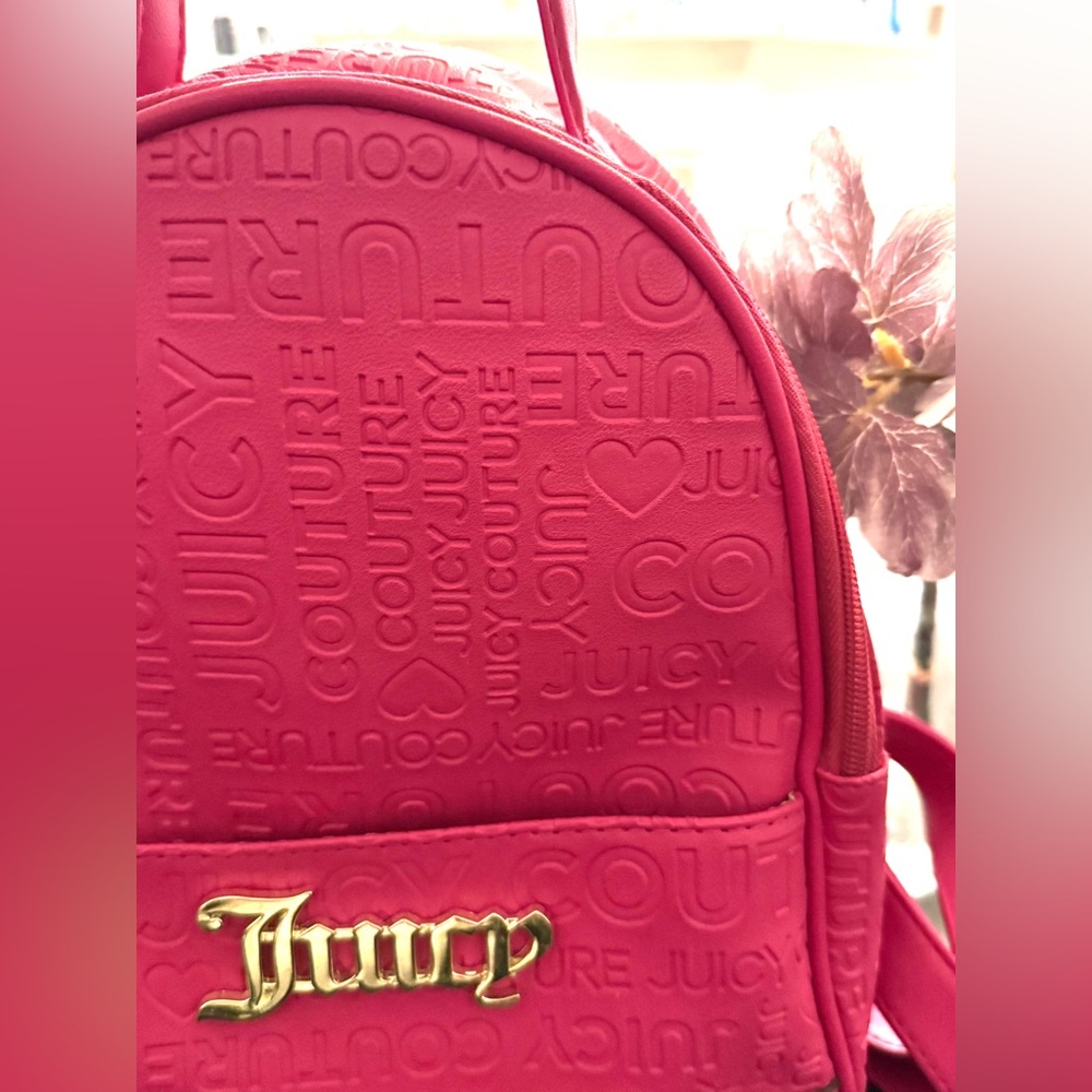 Juicy Couture Fuchsia Pink Mini Logo Backpack with Gold Hardware - Picture 5 of 16